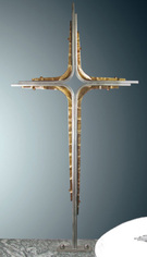 Grabkreuz 1860-1865 - Schönes modernes Schmiedekreuz aus Edelstahl und Bronze kombiniert in hervorragender Qualität.