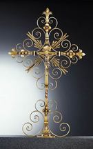 Grabkreuz 3880-3890 - Schönes modernes Schmiedekreuz in hervorragender Qualität. (Schmiedeeisen oder Bronze).