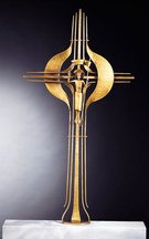 Grabkreuz 3010-3020 - Schönes modernes Schmiedekreuz in hervorragender Qualität.
 (Schmiedeeisen oder Bronze). Größe: 140x75 cm