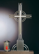 Grabkreuz 5020 - Schönes modernes Schmiedekreuz aus Edelstahl in hervorragender Qualität. Größe: 140x66 cm